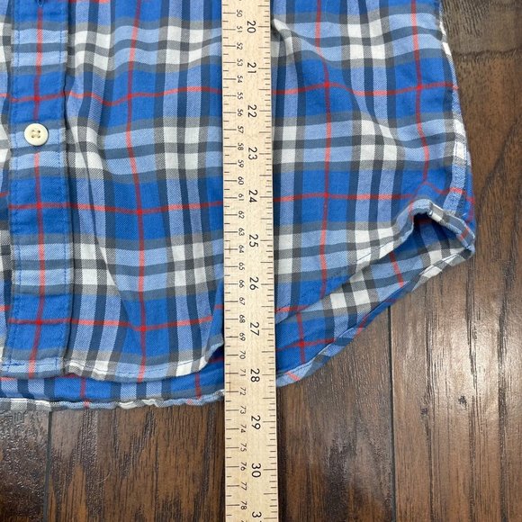 American Eagle Shirt Large Blue Plaid Casual Button-Front Long Sleeve Men's - Picture 9 of 13